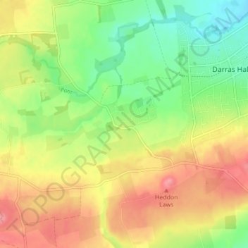 Mappa topografica Medburn, altitudine, rilievo