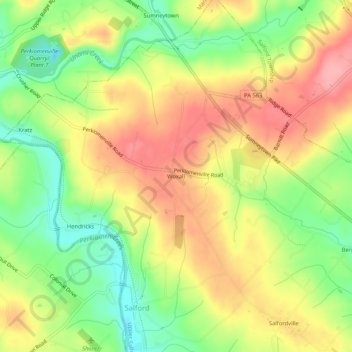 Mappa topografica Woxall, altitudine, rilievo