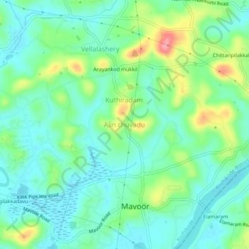 Mappa topografica Alin chuvadu, altitudine, rilievo