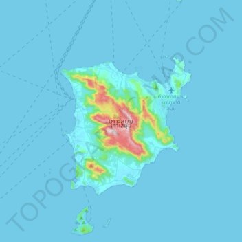 Mappa topografica เกาะสมุย, altitudine, rilievo