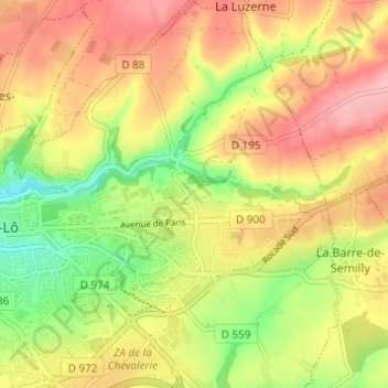 Mappa topografica Le Clos Vignot, altitudine, rilievo