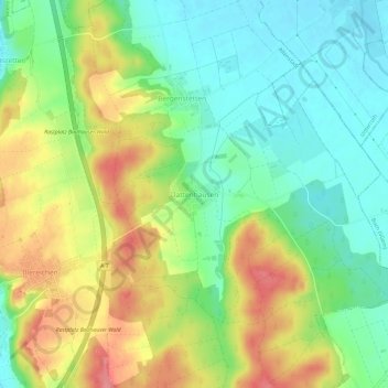 Mappa topografica Dattenhausen, altitudine, rilievo