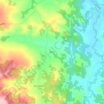 Mappa topografica Mina, altitudine, rilievo