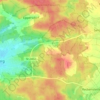Mappa topografica Reckenricht, altitudine, rilievo