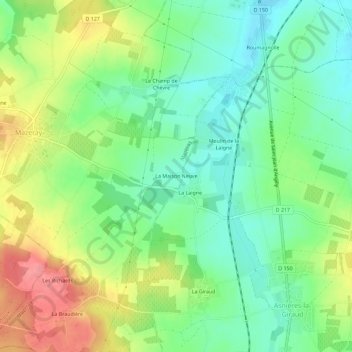 Mappa topografica La Maison Neuve, altitudine, rilievo