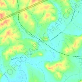 Mappa topografica Mohawk, altitudine, rilievo