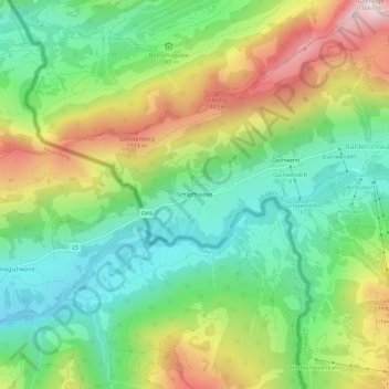 Mappa topografica Schlipfhalden, altitudine, rilievo