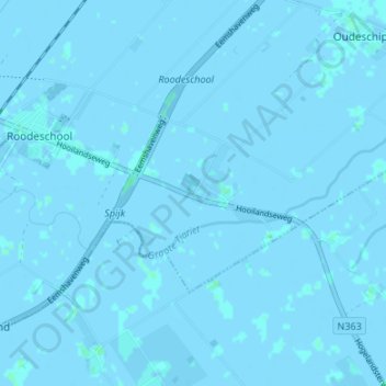 Mappa topografica Oosteinde, altitudine, rilievo
