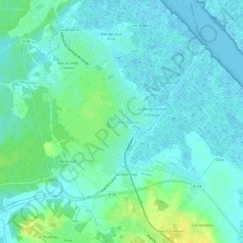Mappa topografica La Tremblade, altitudine, rilievo