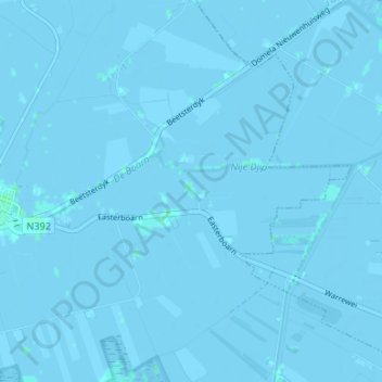 Mappa topografica Oosterboorn, altitudine, rilievo