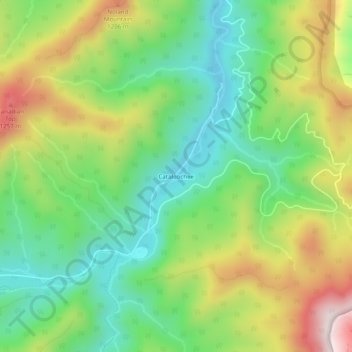 Mappa topografica Cataloochee, altitudine, rilievo