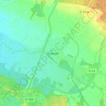 Mappa topografica Éclaron, altitudine, rilievo