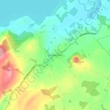 Mappa topografica Gartocharn, altitudine, rilievo