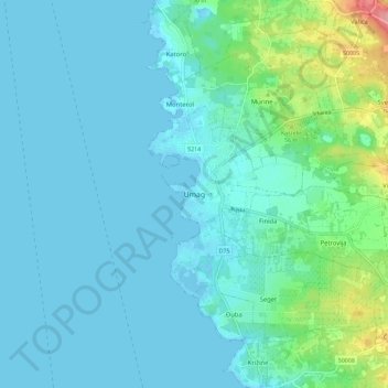 Mappa topografica Umag, altitudine, rilievo