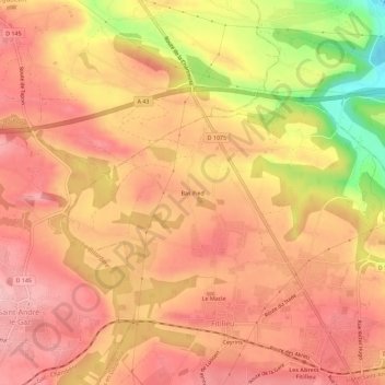 Mappa topografica Bas Pied, altitudine, rilievo