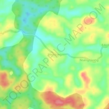 Mappa topografica Mendong, altitudine, rilievo