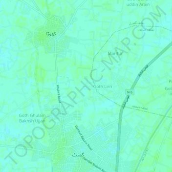 Mappa topografica Goth Machi, altitudine, rilievo