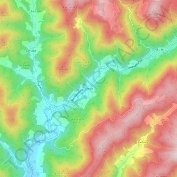 Mappa topografica Obertal, altitudine, rilievo