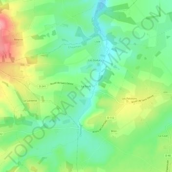 Mappa topografica Le Soult, altitudine, rilievo