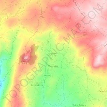 Mappa topografica Selores, altitudine, rilievo
