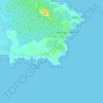 Mappa topografica Heanish, altitudine, rilievo