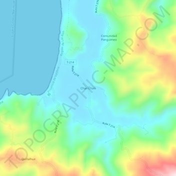Mappa topografica Chan Chan, altitudine, rilievo