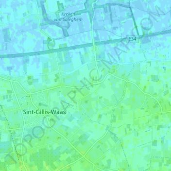 Mappa topografica Okkevoorde, altitudine, rilievo