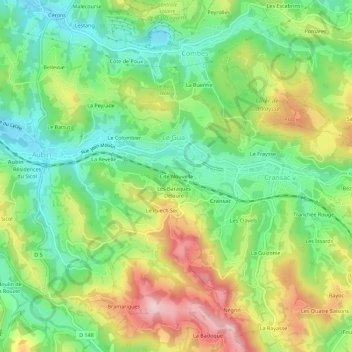 Mappa topografica Cité Nouvelle, altitudine, rilievo