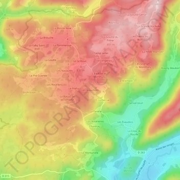 Mappa topografica Les Breuchots, altitudine, rilievo
