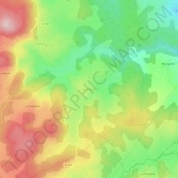 Mappa topografica La Clauze, altitudine, rilievo