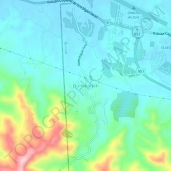 Mappa topografica Dumalagan, altitudine, rilievo