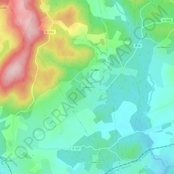 Mappa topografica Le Breuil, altitudine, rilievo