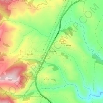 Mappa topografica Casa Nova, altitudine, rilievo