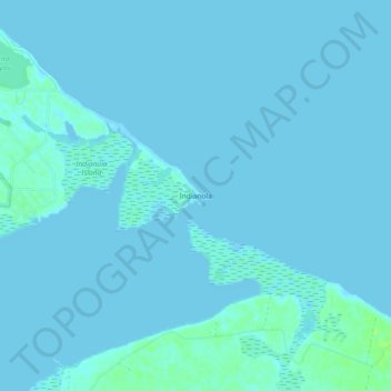 Mappa topografica Indianola, altitudine, rilievo