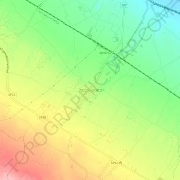 Mappa topografica Pozzo Faceto, altitudine, rilievo