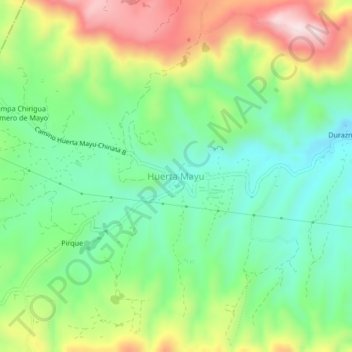 Mappa topografica Huerta Mayu, altitudine, rilievo