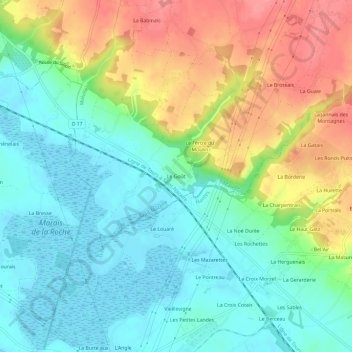 Mappa topografica Le Goût, altitudine, rilievo