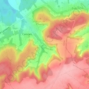 Mappa topografica Belle Fontaine, altitudine, rilievo