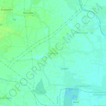 Mappa topografica Vichoor, altitudine, rilievo