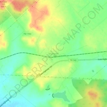 Mappa topografica Maxwell, altitudine, rilievo
