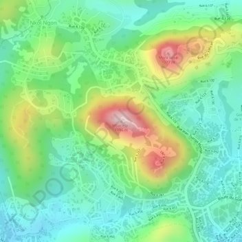 Mappa topografica CRTV Mbankolo, altitudine, rilievo