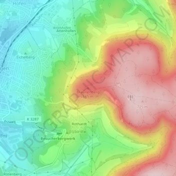 Mappa topografica Braunenberg, altitudine, rilievo