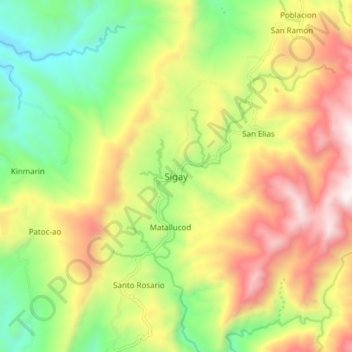 Mappa topografica Sigay, altitudine, rilievo