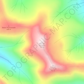 Mappa topografica Dùn da Ghaoithe, altitudine, rilievo