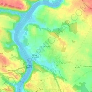Mappa topografica La Ville Frabourg, altitudine, rilievo