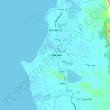Mappa topografica Candelaria, altitudine, rilievo