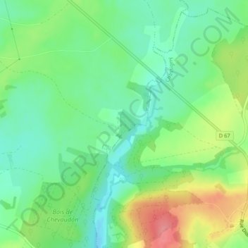 Mappa topografica La Gruyère, altitudine, rilievo