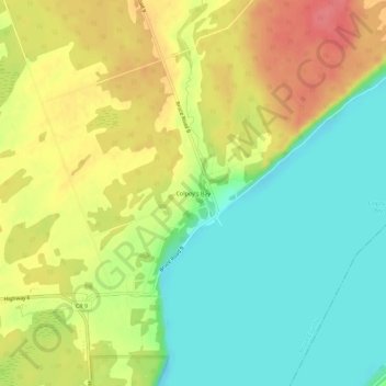 Mappa topografica Colpoy's Bay, altitudine, rilievo
