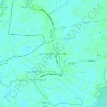 Mappa topografica San Isidro (Matanda), altitudine, rilievo