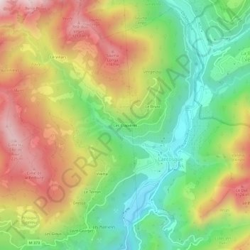 Mappa topografica Les Clapières, altitudine, rilievo
